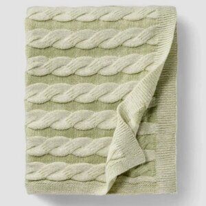 Threshold Sweater Throw Blanket Twisted Cable Knit Studio McGee Green NEW